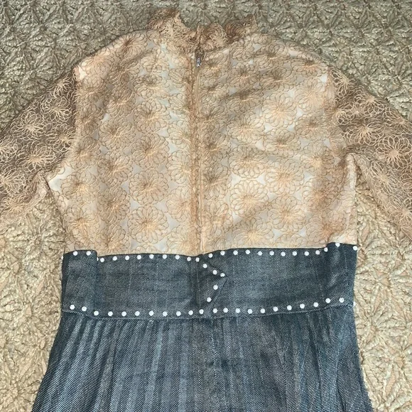 Freebird boho country dress lace western COSTUME model XS 0 2 S LONG free people - Picture 8 of 11
